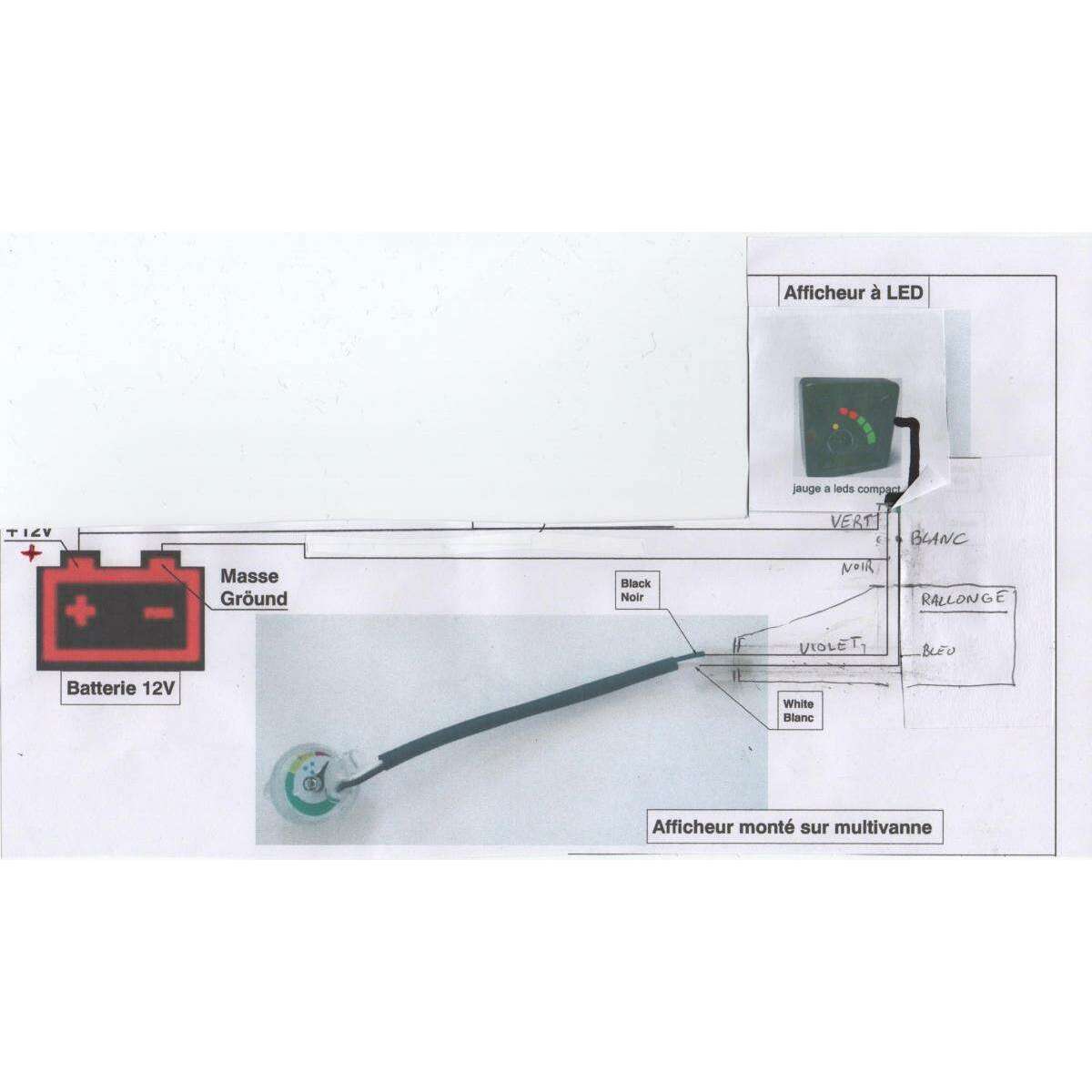 Remote Electric LED Gauge For 1 Multi-Valve Bottle 