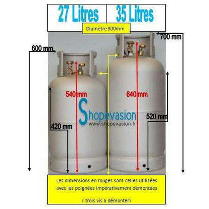 Kit 1 Bottle Alu Gpl Rechargeable Tank 34L Alugaz Polyvanne