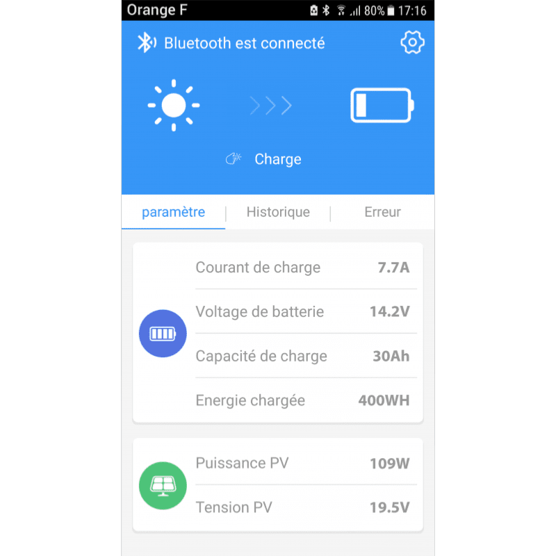 Mppt Charge Regulator &gt;30a Bluetooth